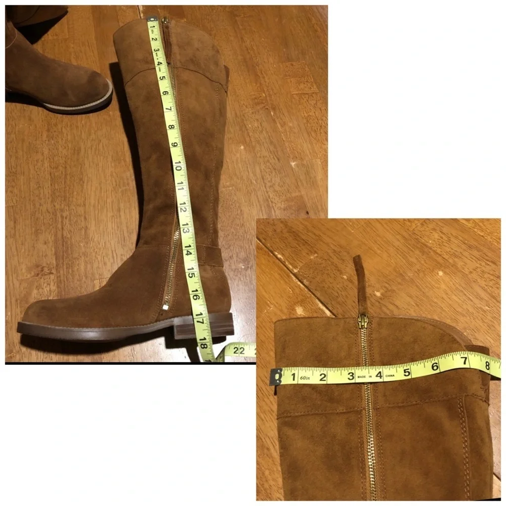 Franco Sarto Suede Caydee Wide Calf Brown Boots 4